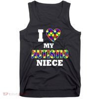 I Love My Autistic Niece Autism Tank Top thumb 0