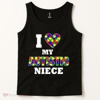I Love My Autistic Niece Autism Tank Top thumb 2