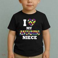 I Love My Autistic Niece Autism Toddler T-Shirt thumb 2