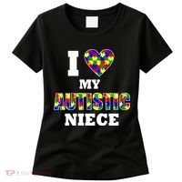 I Love My Autistic Niece Autism Women's T-Shirt thumb 0