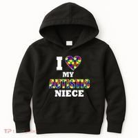 I Love My Autistic Niece Autism Kids Hoodie thumb 0