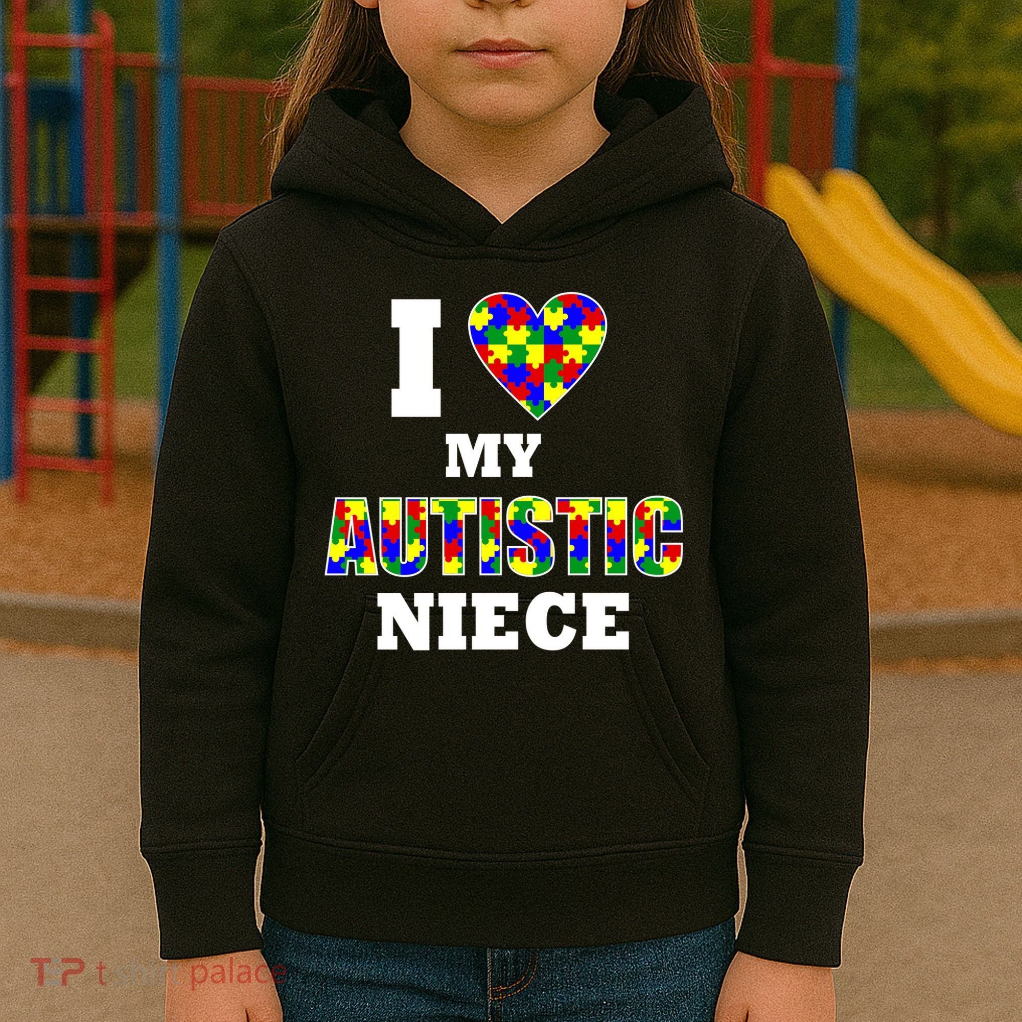 I Love My Autistic Niece Autism Kids Hoodie