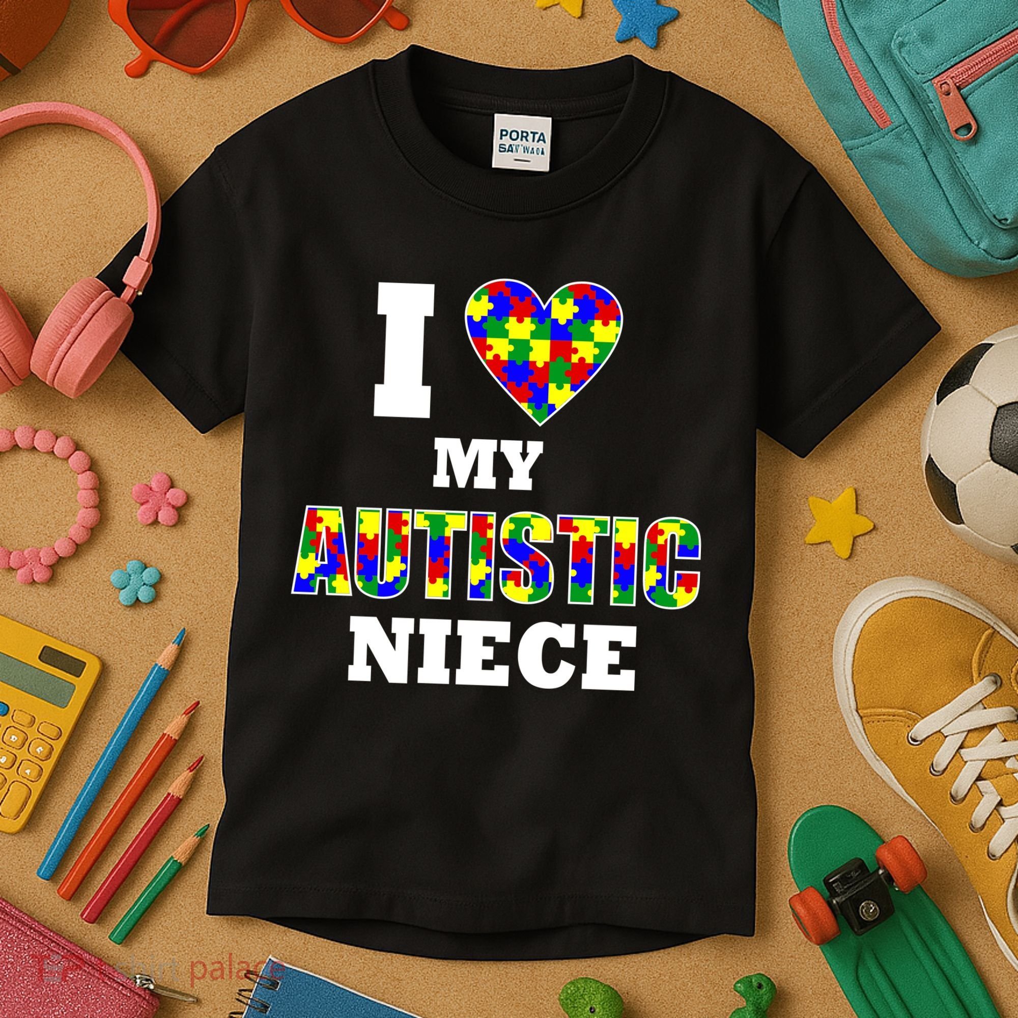 I Love My Autistic Niece Autism Kids T-Shirt
