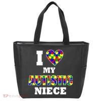 I Love My Autistic Niece Autism Tote Bag thumb 0