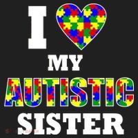 I Love My Autistic Sister Autism Beanie thumb 2