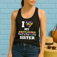 I Love My Autistic Sister Autism Women's Tank Top thumb 2
