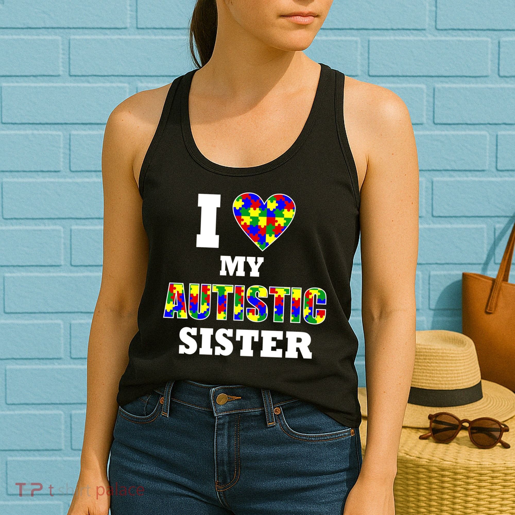 I Love My Autistic Sister Autism Women's Tank Top