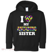 I Love My Autistic Sister Autism Toddler Hoodie thumb 0