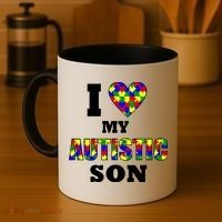 I Love My Autistic Son Autism Coffee Mug thumb 4