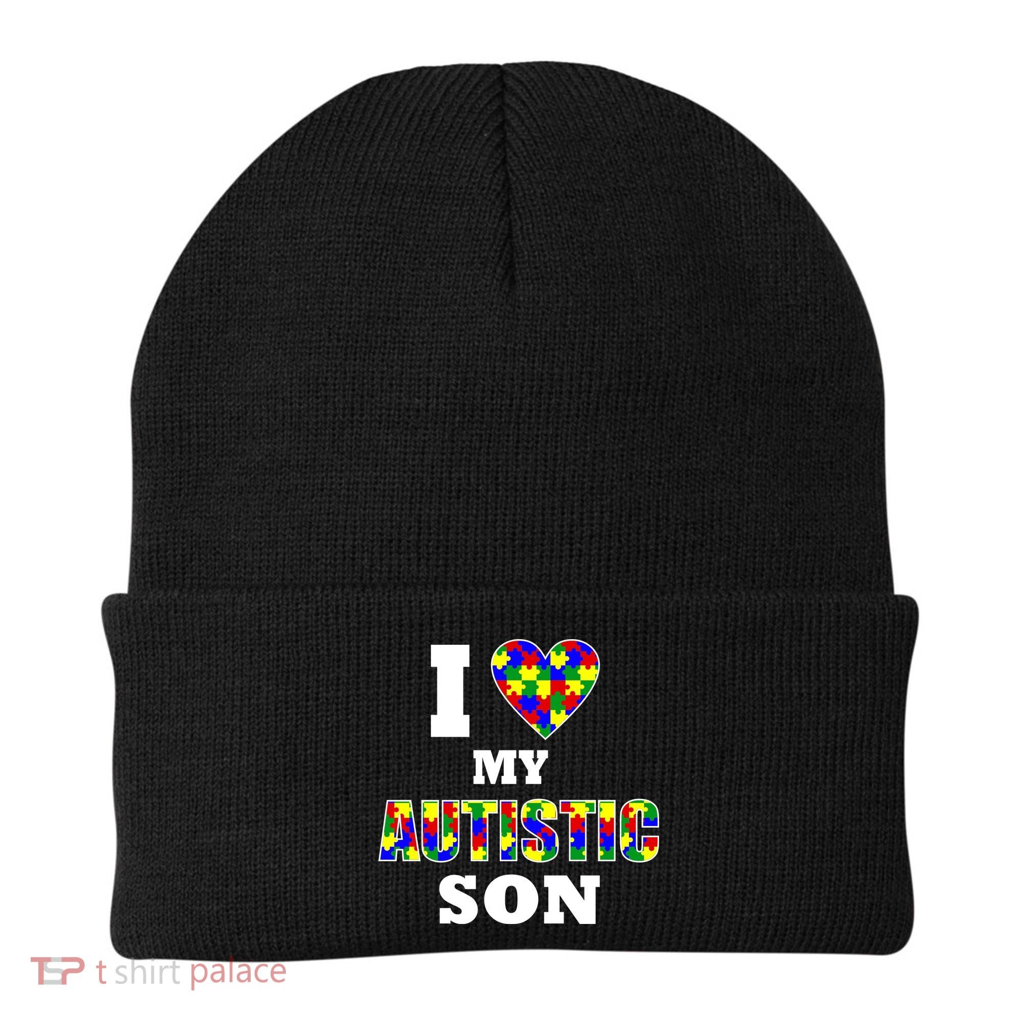 I Love My Autistic Son Autism Beanie
