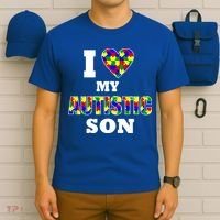 I Love My Autistic Son Autism T-Shirt thumb 6