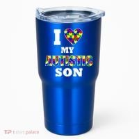 I Love My Autistic Son Autism Tumbler thumb 0