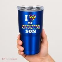 I Love My Autistic Son Autism Tumbler thumb 2