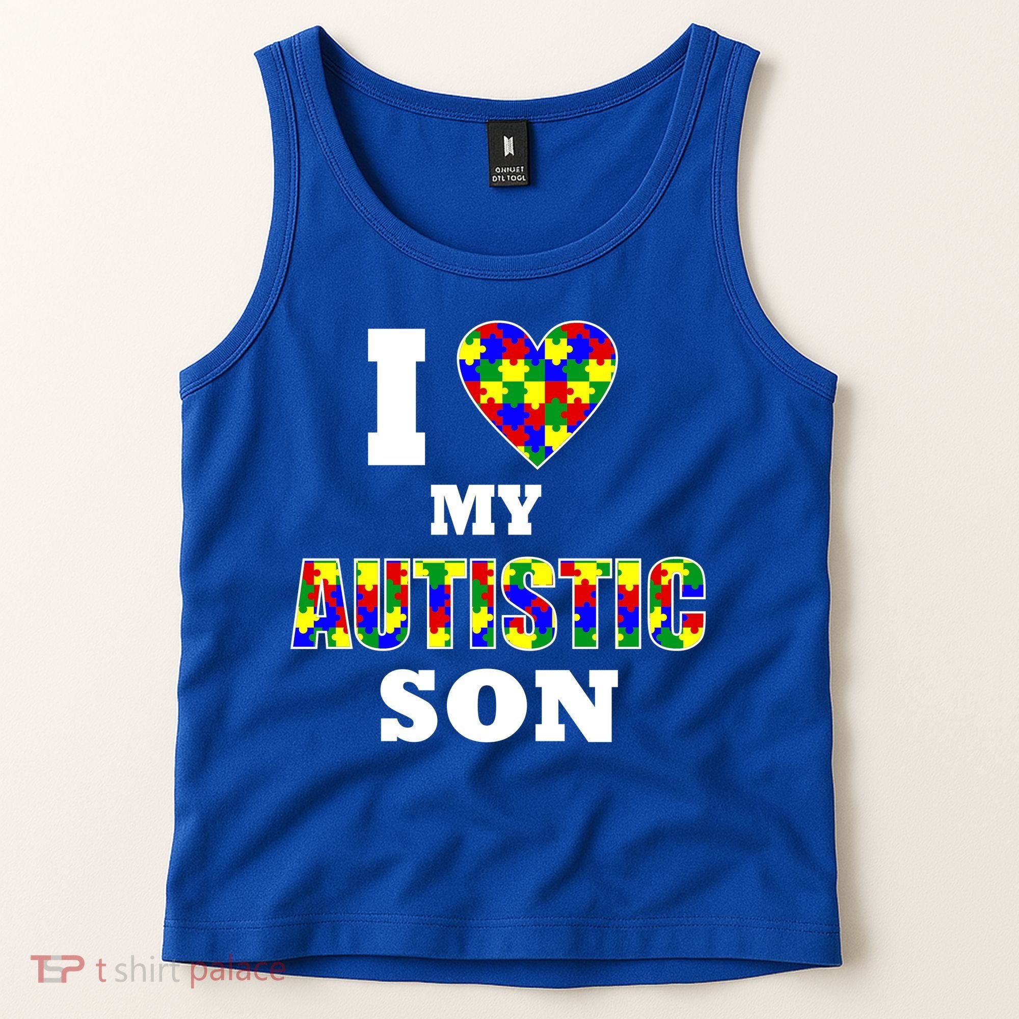 I Love My Autistic Son Autism Tank Top