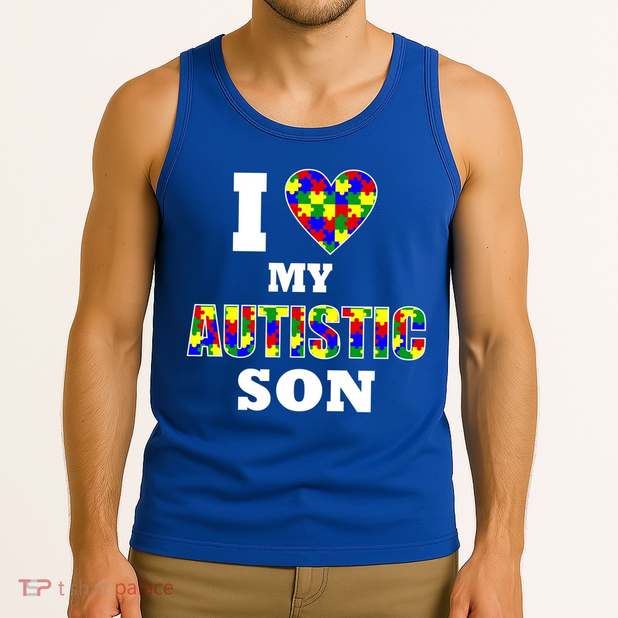 I Love My Autistic Son Autism Tank Top