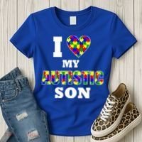 I Love My Autistic Son Autism Women's T-Shirt thumb 3