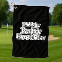 I Love My Baby Brother Golf Towel thumb 1