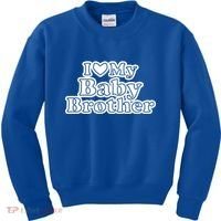 I Love My Baby Brother Kids Sweatshirt thumb 0