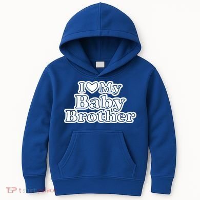 I Love My Baby Brother Kids Hoodie