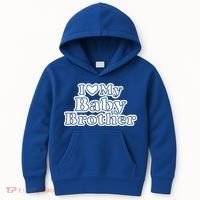 I Love My Baby Brother Kids Hoodie thumb 0