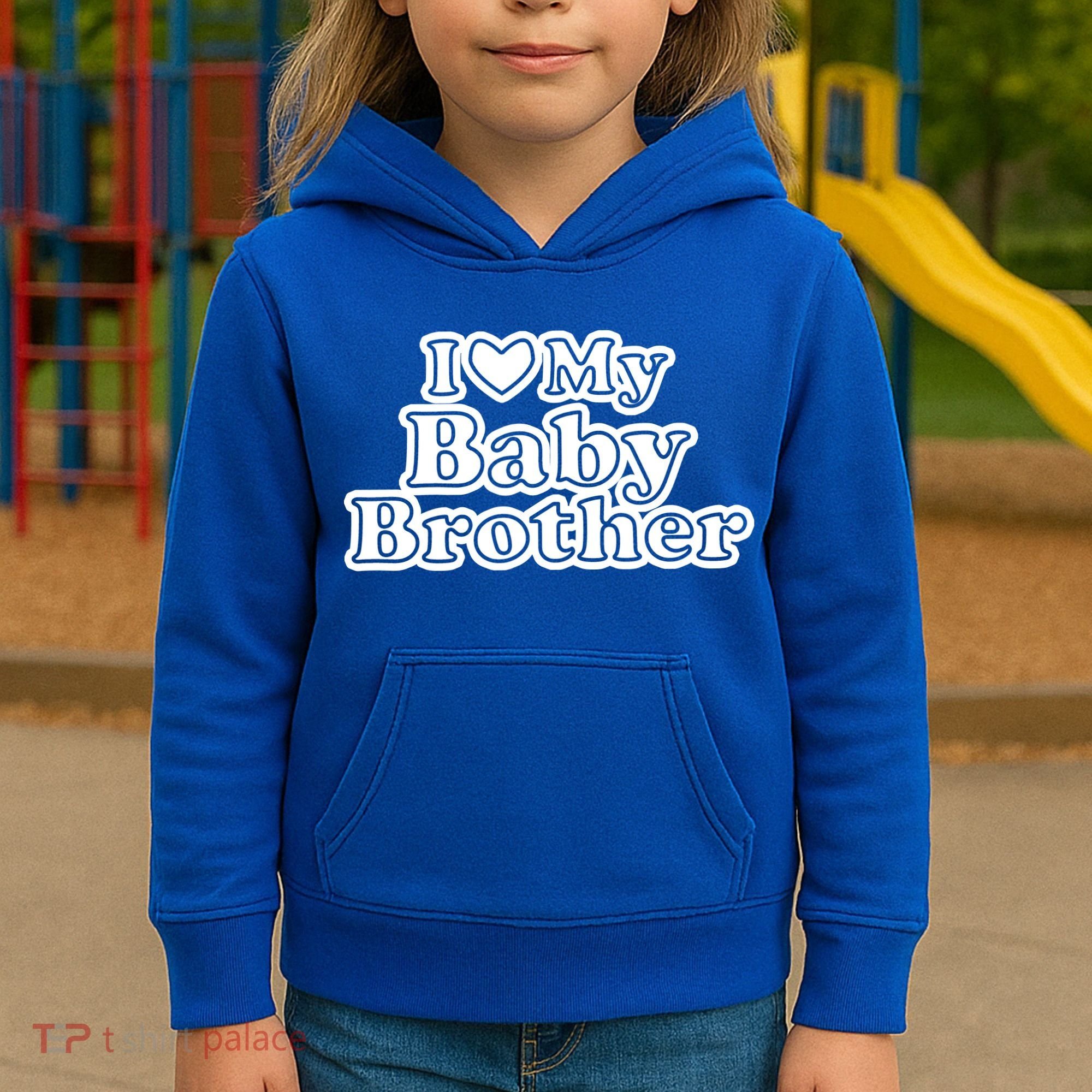 I Love My Baby Brother Kids Hoodie
