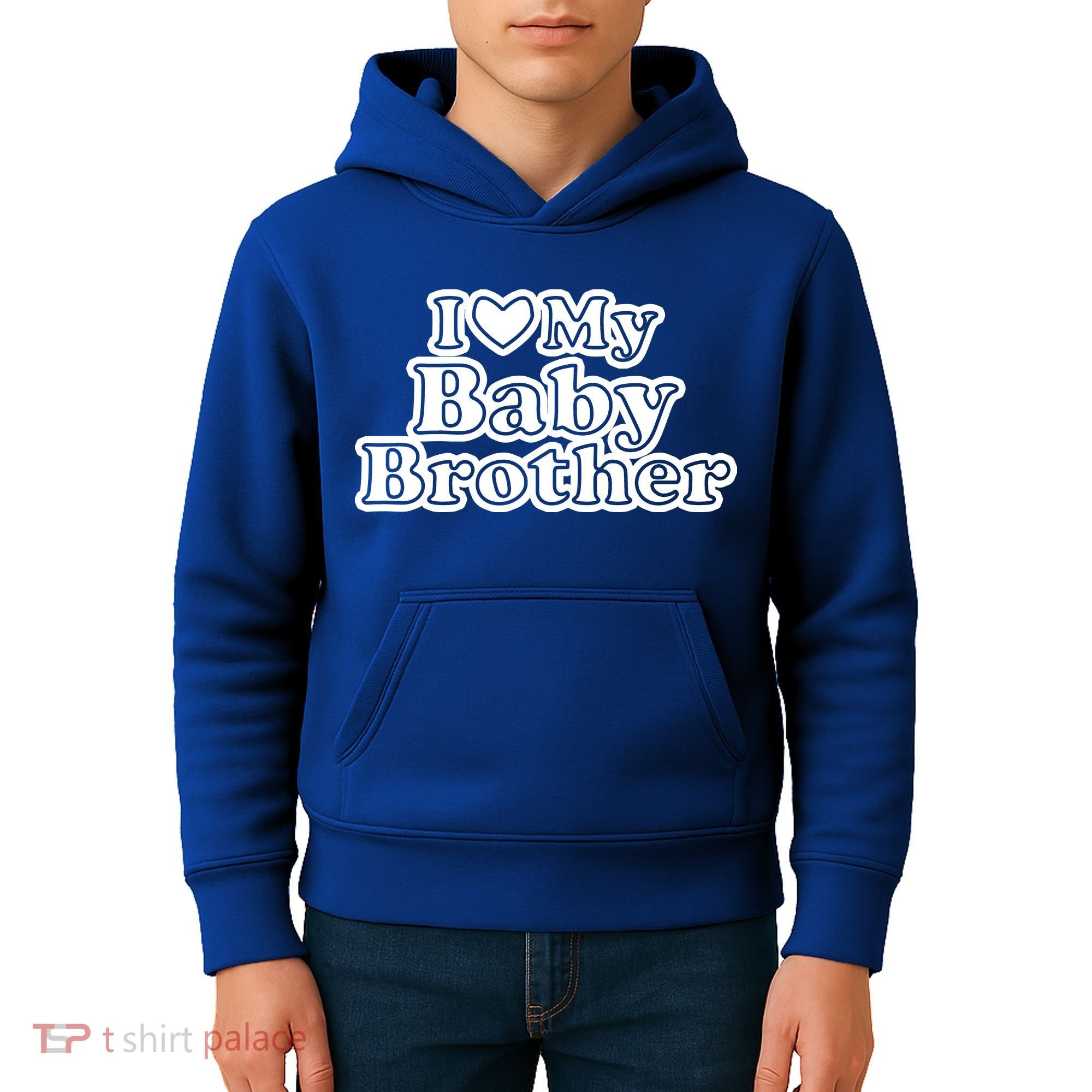 I Love My Baby Brother Kids Hoodie