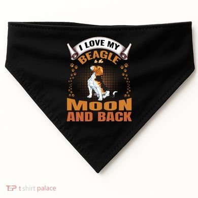 I Love My Beagle To The Moon and Back USA-Made Doggie Bandana