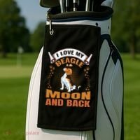 I Love My Beagle To The Moon and Back Golf Towel thumb 2