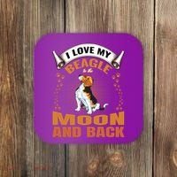 I Love My Beagle To The Moon and Back Coaster thumb 0