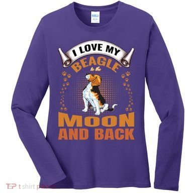 I Love My Beagle To The Moon and Back Women's Long Sleeve Shirt