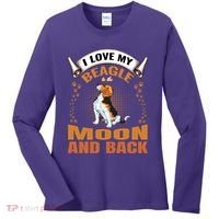 I Love My Beagle To The Moon and Back Women's Long Sleeve Shirt thumb 0