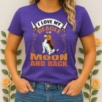I Love My Beagle To The Moon and Back Women's T-Shirt thumb 2