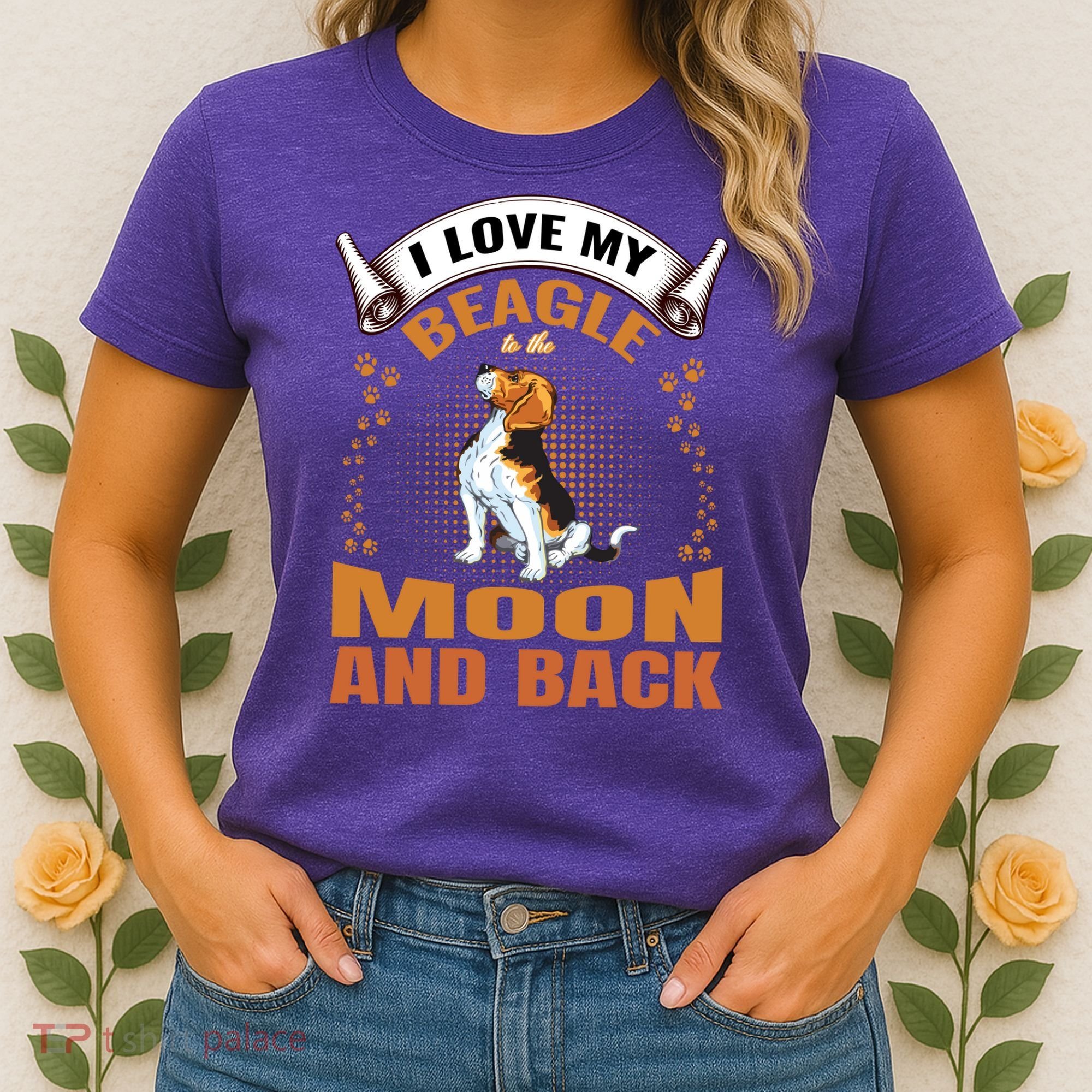 I Love My Beagle To The Moon and Back Women's T-Shirt