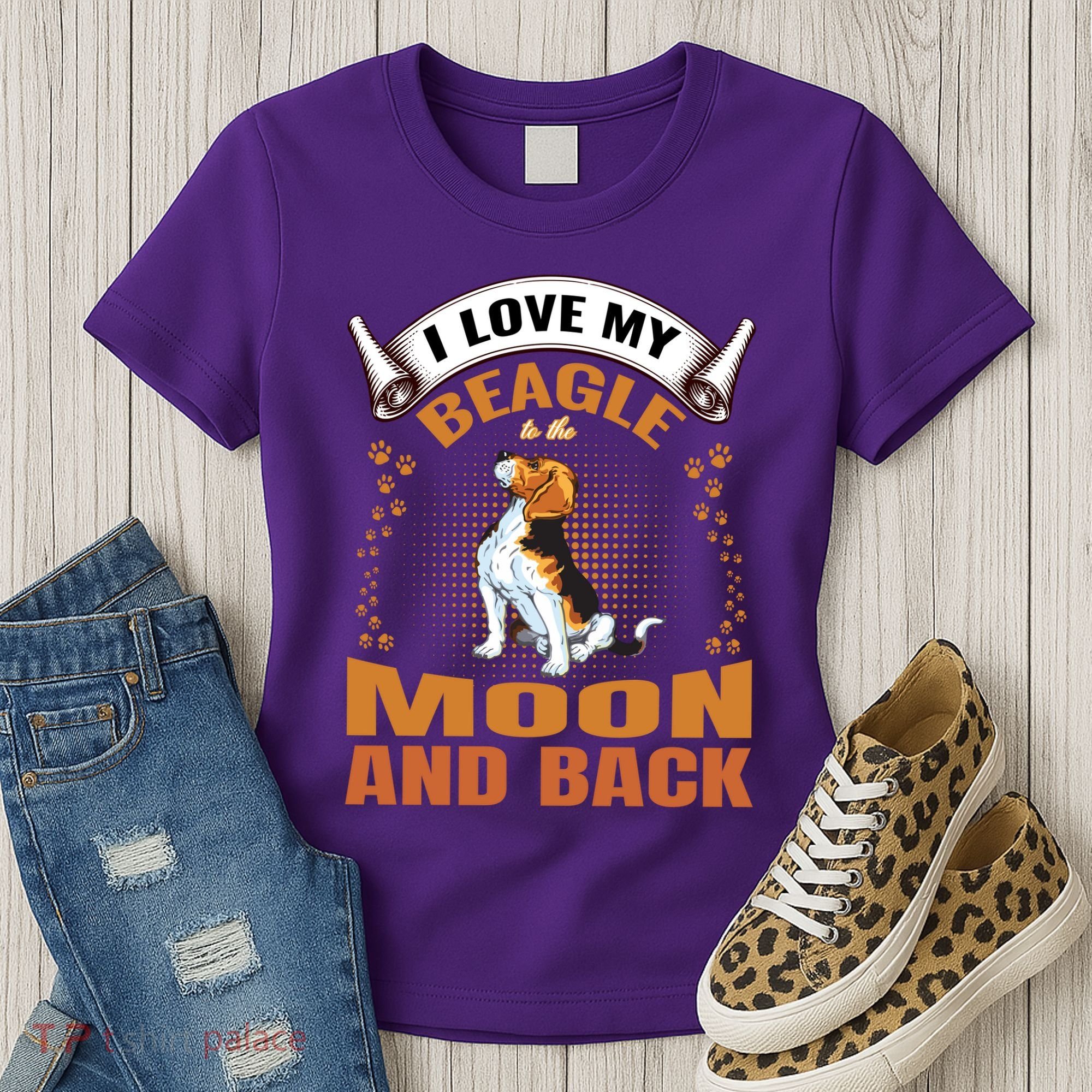 I Love My Beagle To The Moon and Back Women's T-Shirt