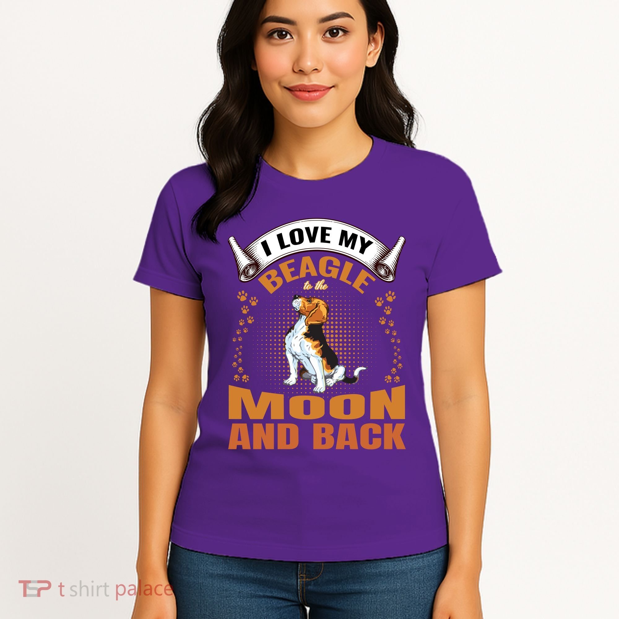 I Love My Beagle To The Moon and Back Women's T-Shirt