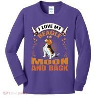 I Love My Beagle To The Moon and Back Kids Long Sleeve Shirt thumb 0