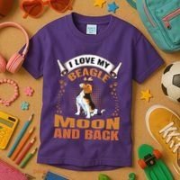 I Love My Beagle To The Moon and Back Kids T-Shirt thumb 3
