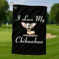 I Love My Chihuahua Golf Towel thumb 1