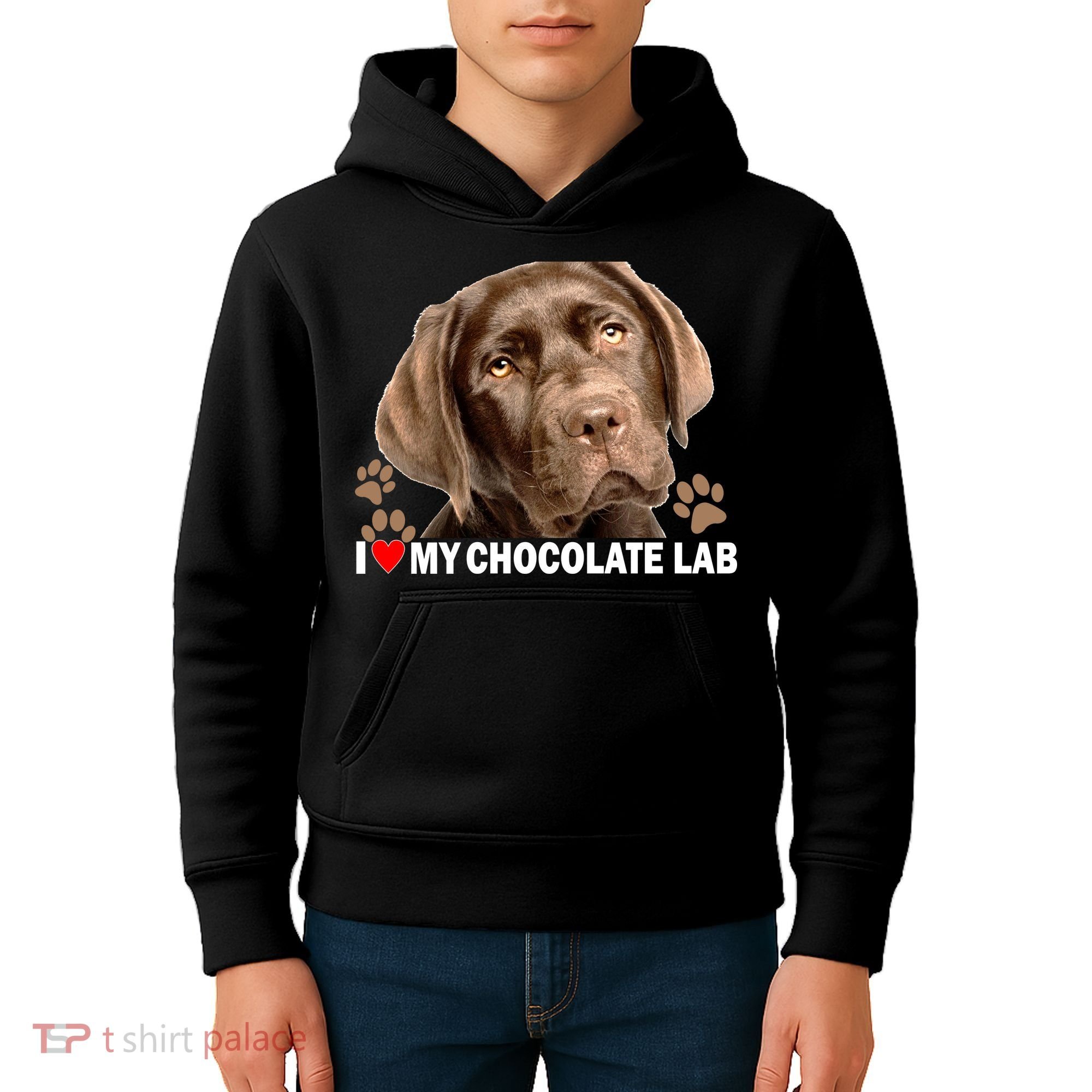 I Love My Chocolate Lab Kids Hoodie