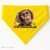 I Love My Chocolate Lab USA-Made Doggie Bandana thumb 0