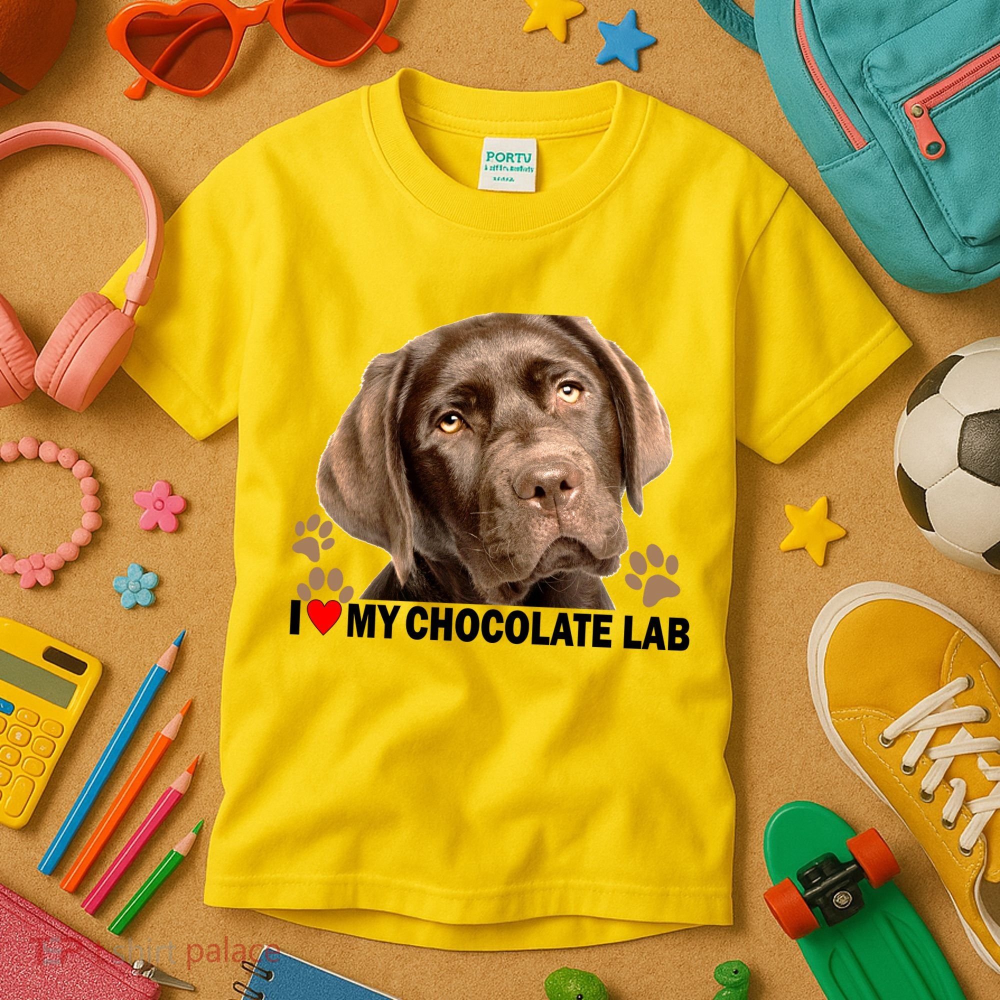 I Love My Chocolate Lab Kids T-Shirt