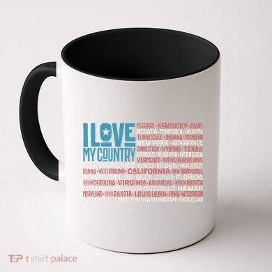 I Love My Country USA State Flag Coffee Mug