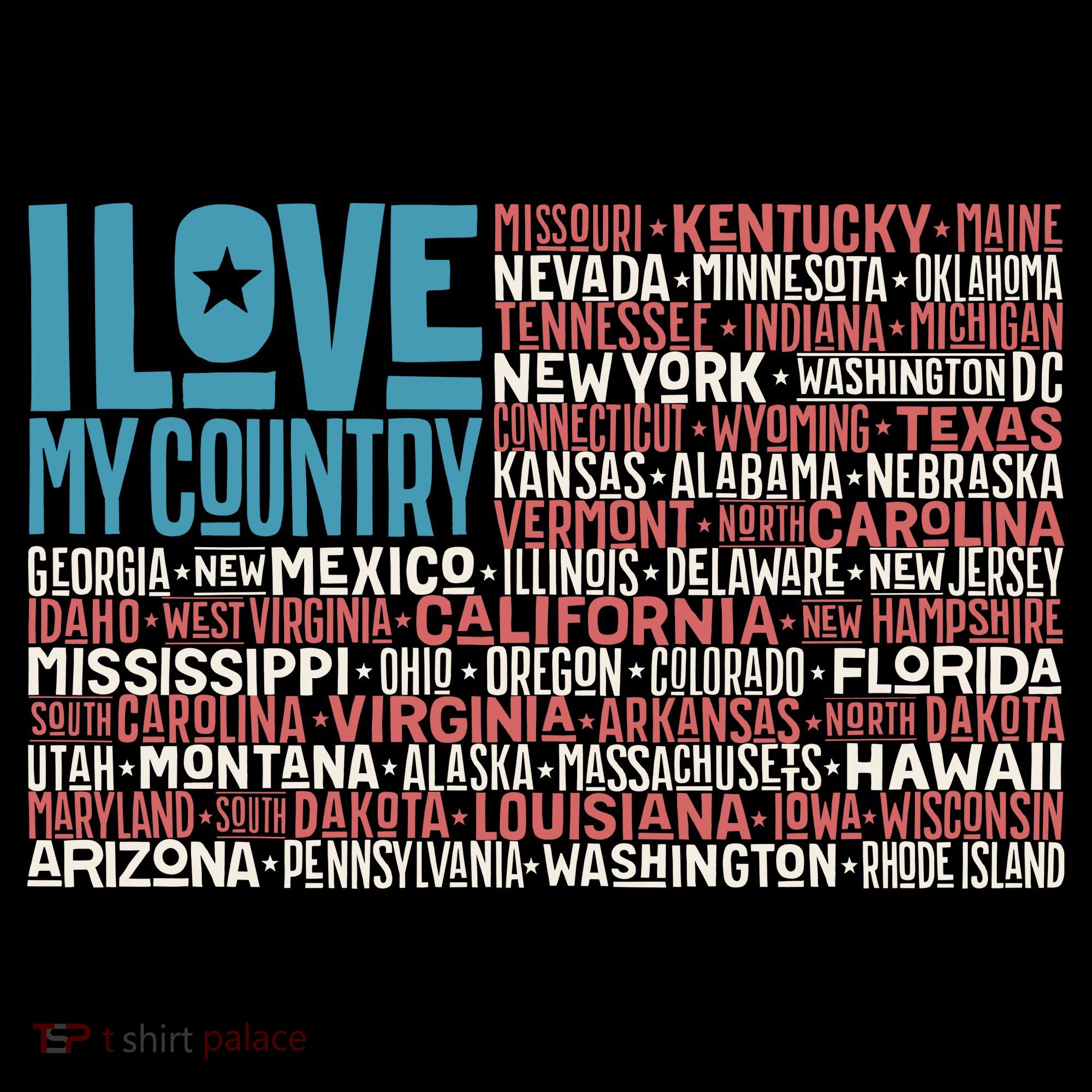I Love My Country USA State Flag Coffee Mug