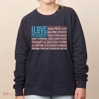 I Love My Country USA State Flag Women's Sweatshirt thumb 0