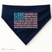 I Love My Country USA State Flag USA-Made Doggie Bandana thumb 0