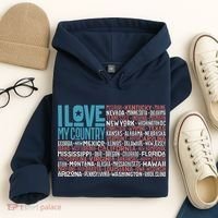 I Love My Country USA State Flag Hoodie thumb 4