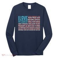 I Love My Country USA State Flag Long Sleeve Shirt thumb 0
