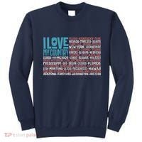 I Love My Country USA State Flag Sweatshirt thumb 0