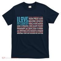 I Love My Country USA State Flag T-Shirt thumb 0