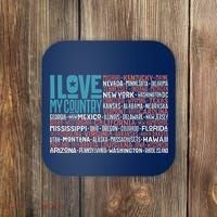 I Love My Country USA State Flag Coaster thumb 0
